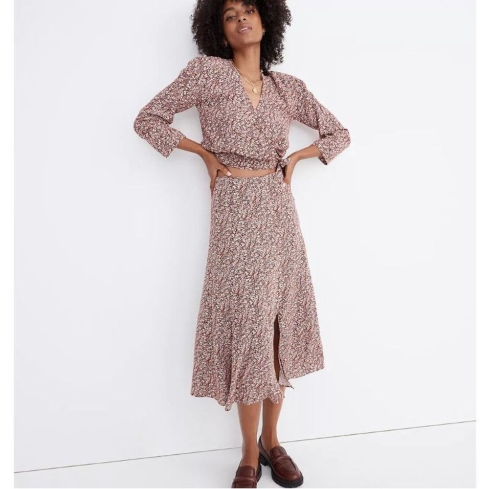 NWT Madewell Seamed Midi Skirt in Cottage Garden